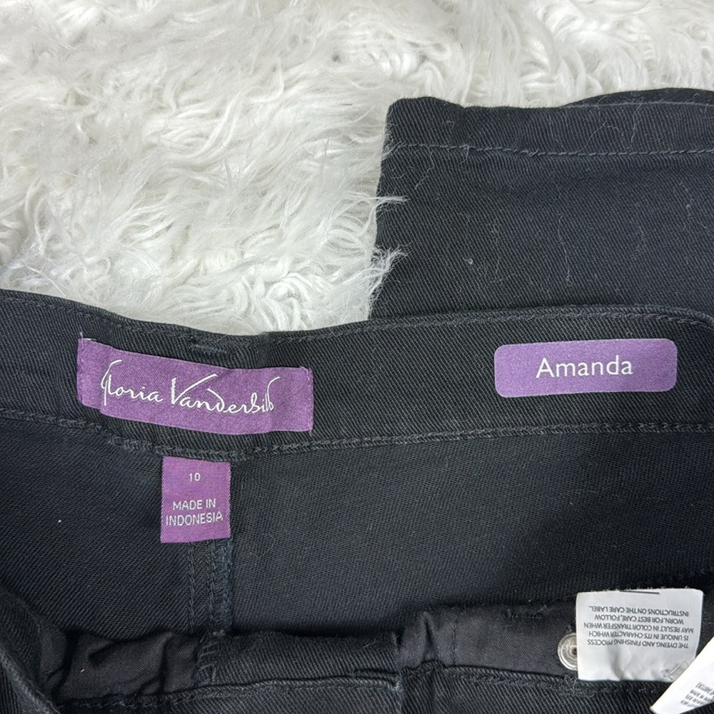 Gloria Vanderbilt Black Amanda Jeans Size 10 Missy - Picture 4 of 5